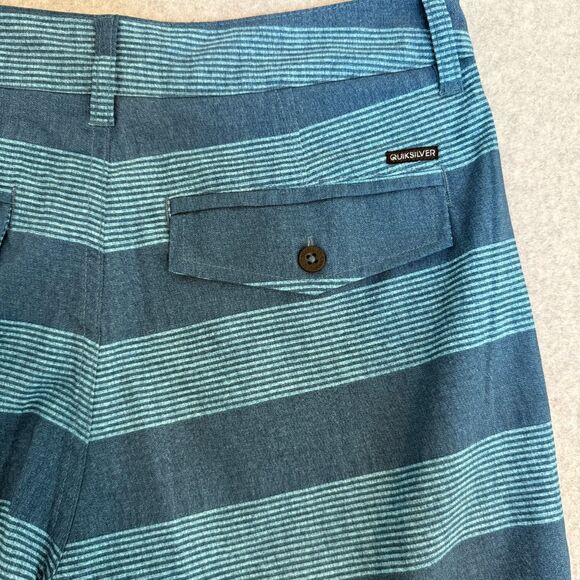 Quiksilver Mens Amphibian Board Shorts Swim Surf Trunks Blue Stripe Sz 30x20 - Picture 3 of 4